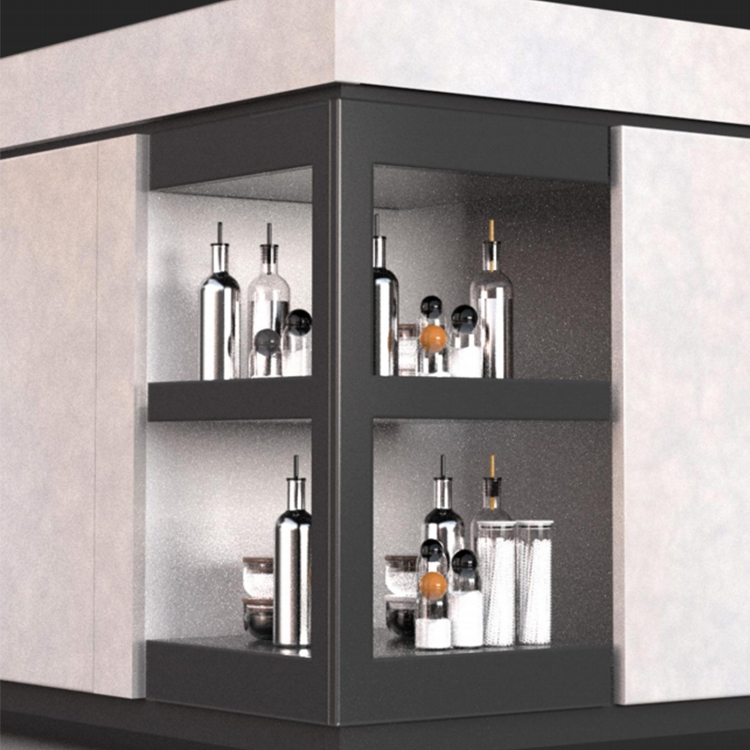 360 Degrees Corner Swivel Cabinet Device System 360&deg; Corner Rotating Bedroom Storage Display Cabinet Accessories System