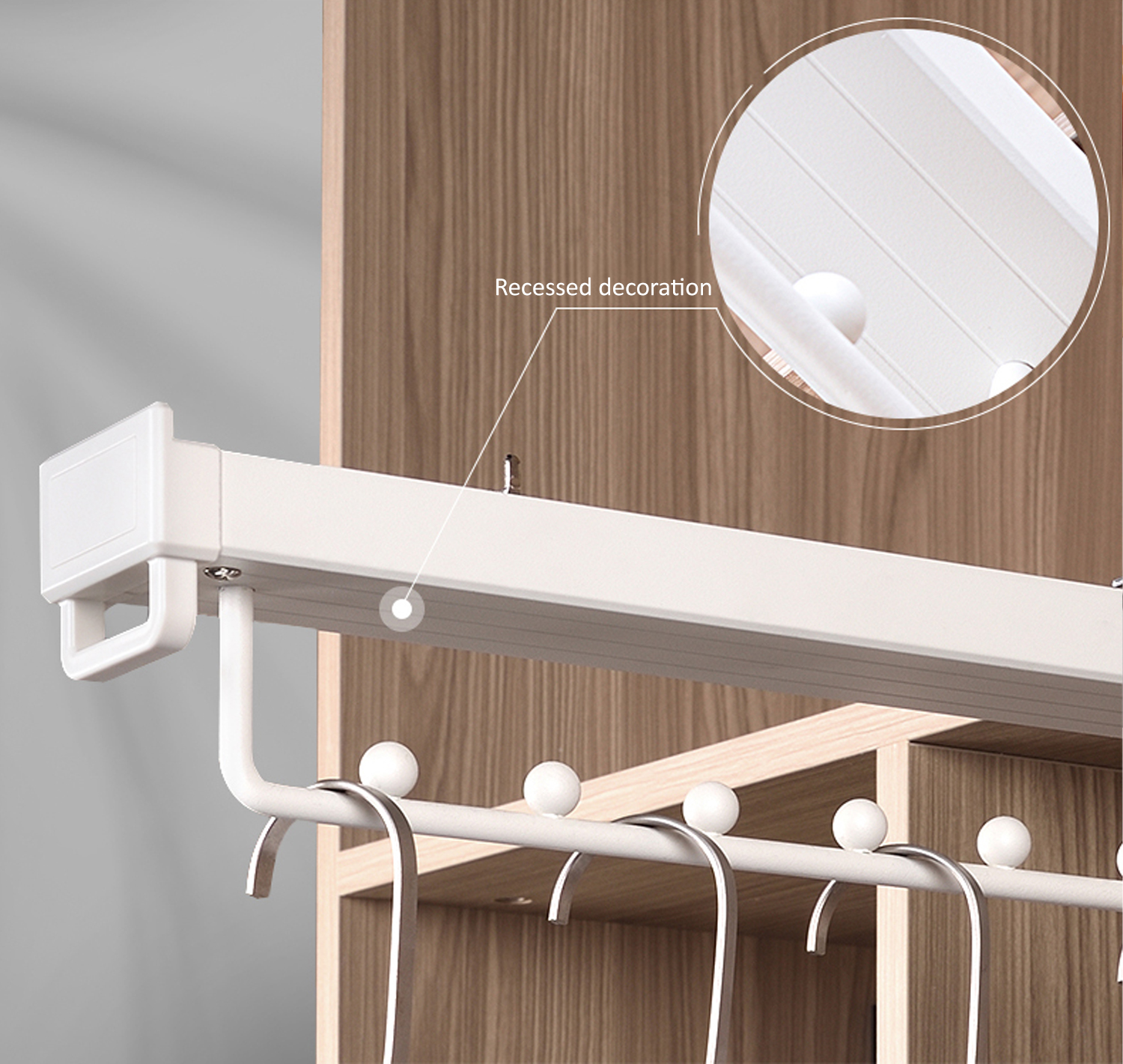 Furniture Closet Hardware Accessories Aluminium Alloy Wardrobe Hardware Retractable Clothes Rack/Hanging Clothes Rack