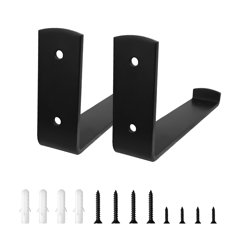 RHETECH Heavy Duty Metal Brackets Large Black Shelf Brackets With DIY Floating Shelf And Hardware Triangle Bracket Structure