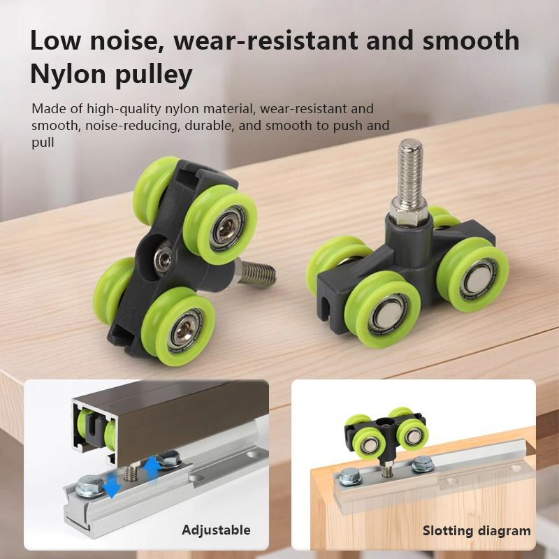 RHETECH Modern 3/7 Inch Aluminium Push Door Hardware Kits Sliding System Furniture Accessories Folding Door Design For Bathroom