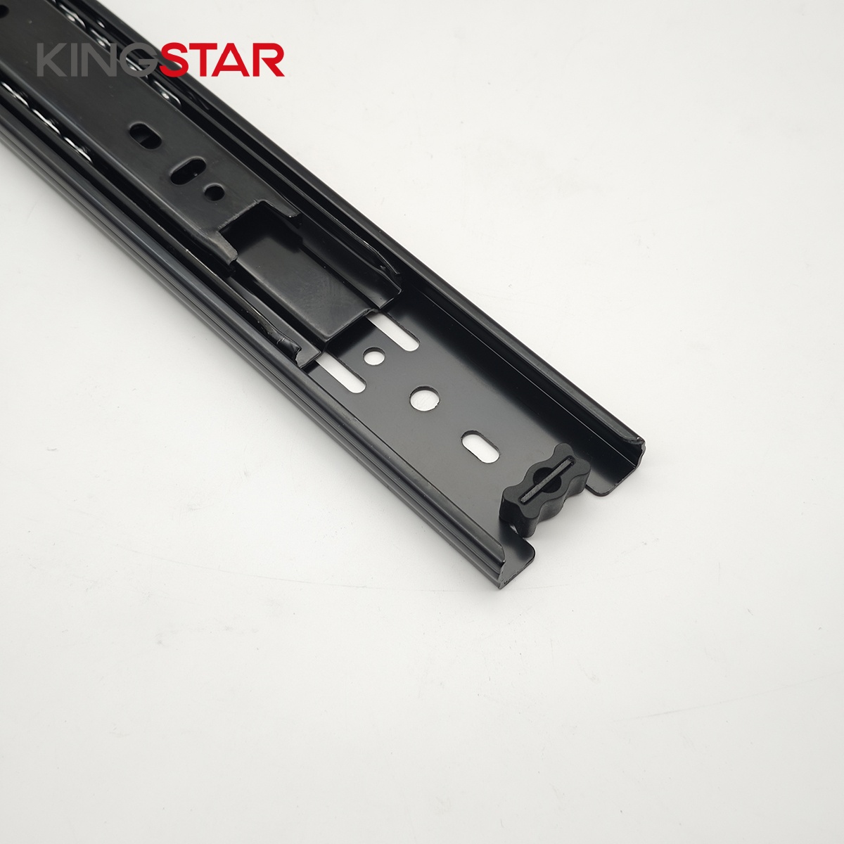 3 Fold Full Extension Telescopic Drawer Slides Channel Zinc-Plated Black Steel Furniture Hardware For Kitchen &amp; Dining Cabinets