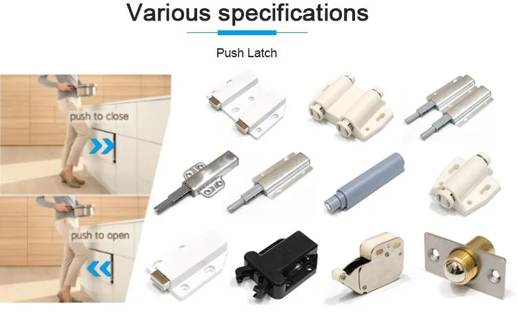 Black Plastic Furniture Hardware Accessories Fitting Cabinet Push Open Latch Lock Stopper Systems Push to Open