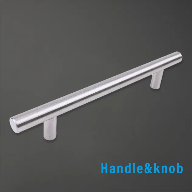 Modern Furniture Cabinet Door Hardware Decorative Cupboard Dresser Chrome Knob Hollow Tubular Long Stainless Steel T Bar Pull Cabinet Handles for Kitchen