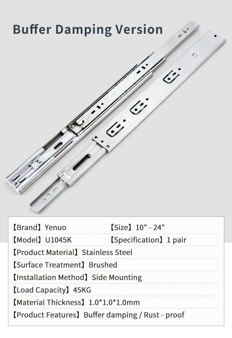 Heavy Duty Soft Close Drawer Slides - 10-24 Inch Full Extension Side Mount, Stainless Steel Ball Bearing Rails (100 Lb)