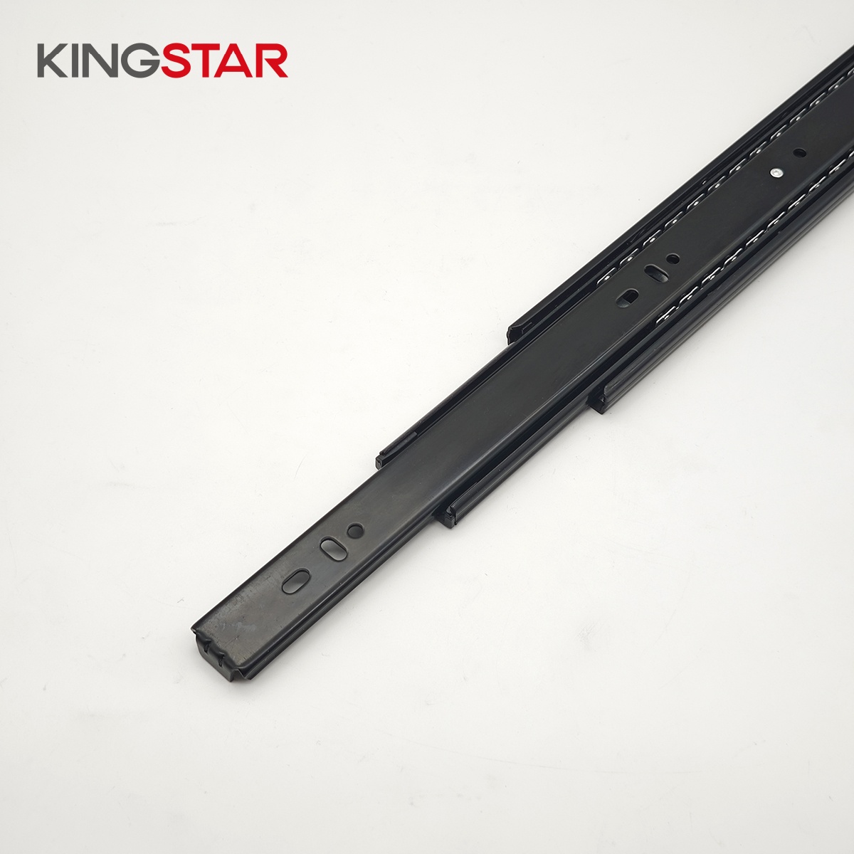 3 Fold Full Extension Telescopic Drawer Slides Channel Zinc-Plated Black Steel Furniture Hardware For Kitchen &amp; Dining Cabinets