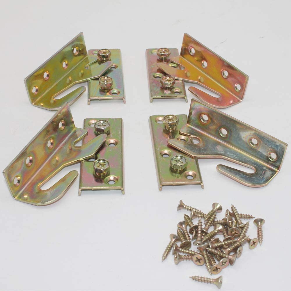 Bed Rail Brackets Heavy Duty No-Mortise Bed Rail Fittings Wooden Bed Frame Connectors