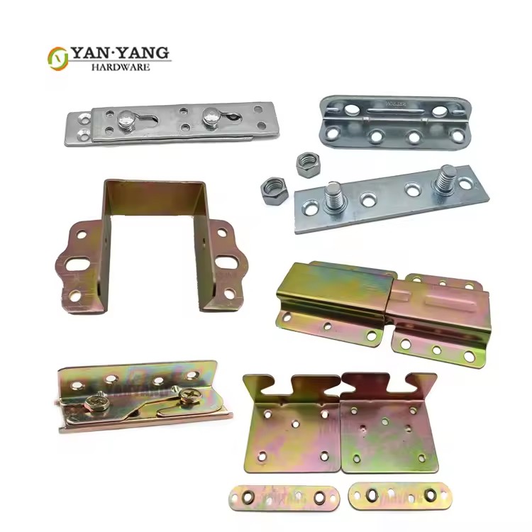 Yanyang Furniture Hardware Bed Connectors Fastener Frame Metal Bed Rail Brackets Conector De Cama