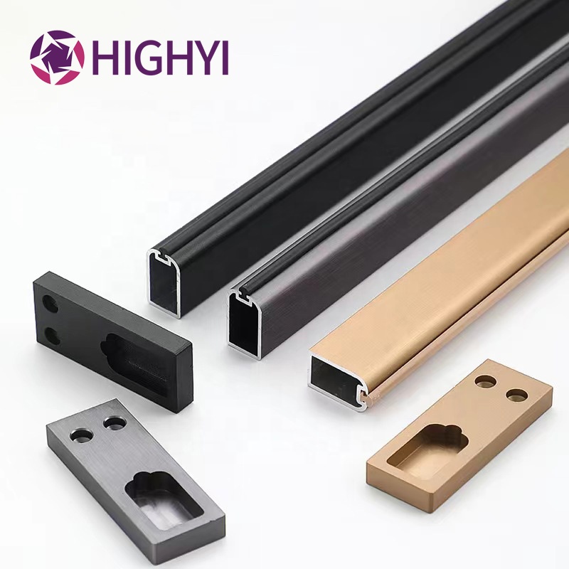 HIGHYI Cabinet Hanging Clothes Rod Furniture Hardware Accessories Aluminum Alloy Wardrobe Hanger Rod Flange Seat