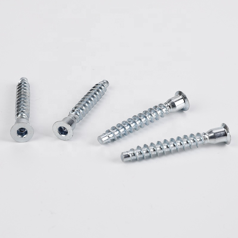 Stainless Steel Carbon Steel Wooden Furniture China Euro Screw Confirmat Wood Hex Head Zinc Furniture Screw M5 7x50