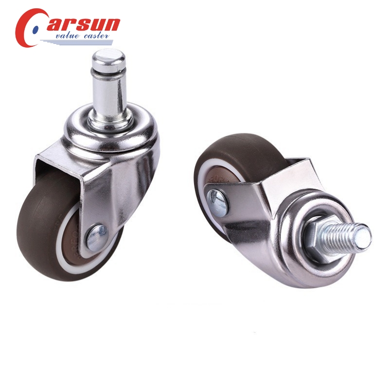 Heavy Duty Swivel Office Chair Caster Wheels TPE Chrome Plated Protect Floors Furniture School Hospital Bathroom Gym Living Room