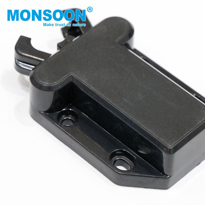 Black Plastic Furniture Hardware Accessories Fitting Cabinet Push Open Latch Lock Stopper Systems Push to Open