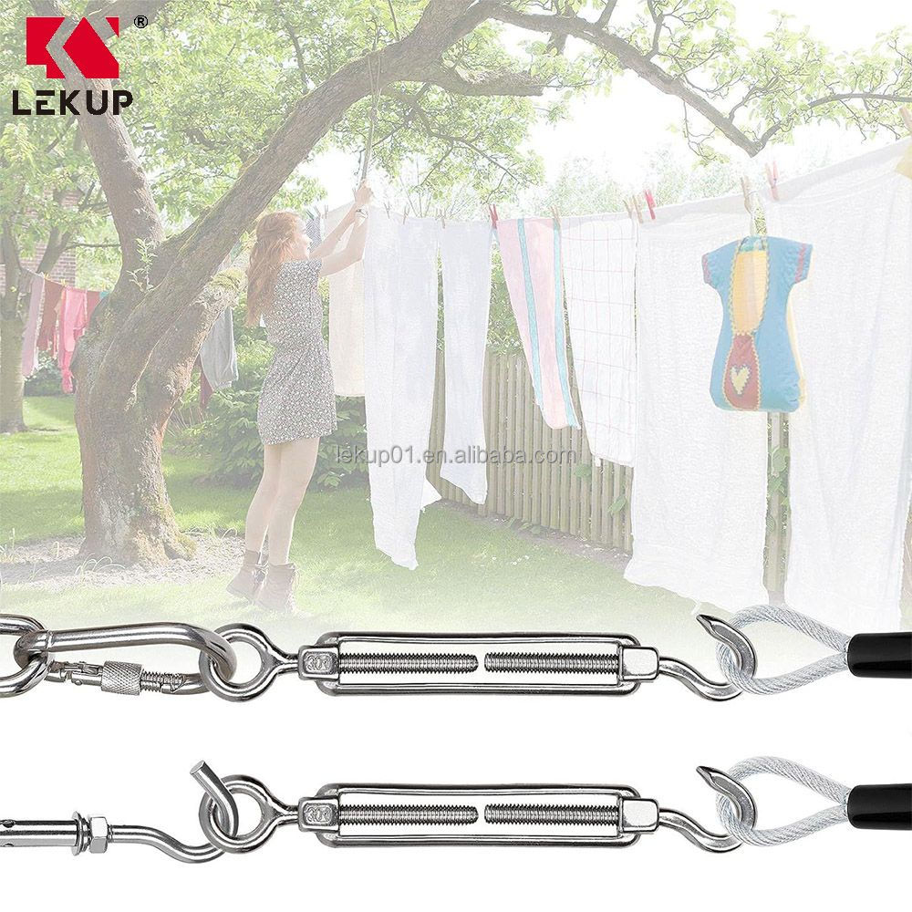 304 Stainless Steel M6 Heavy Duty Waterproof Corrosion Resistant Open Body Wire Rope Turnbuckle Hardware Kit