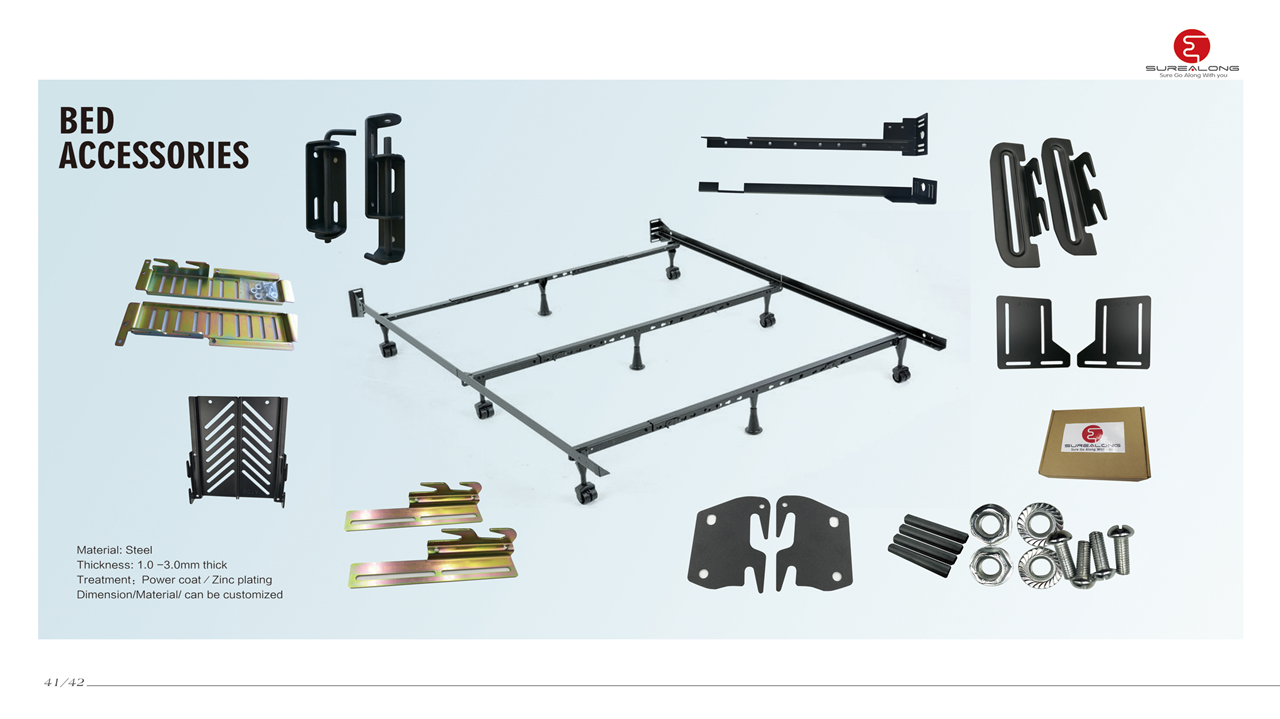 Bed Rail Brackets Heavy Duty No-Mortise Bed Rail Fittings