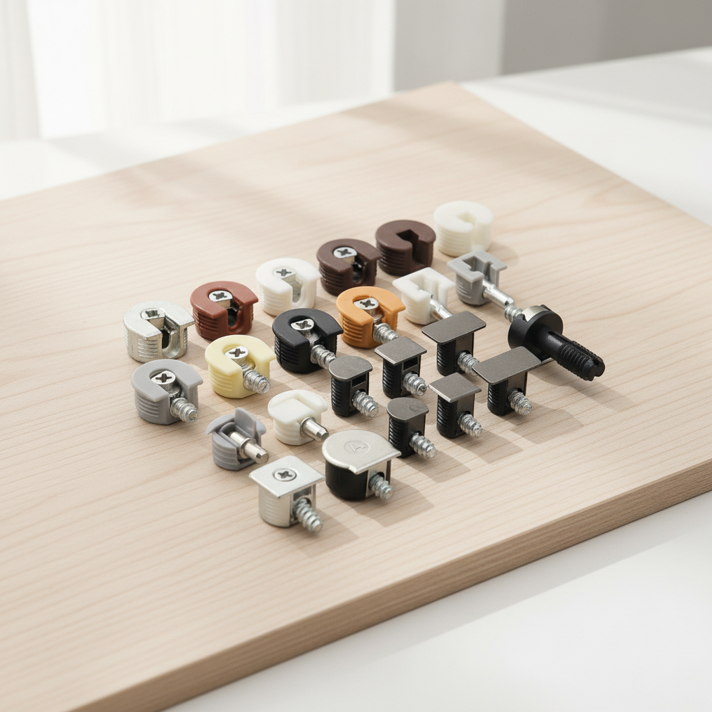 GQK High Quality Plastic 3-in-1 Cabinet &amp; Wardrobe Shelf Support Rafix Connector Furniture Connecting Fitting