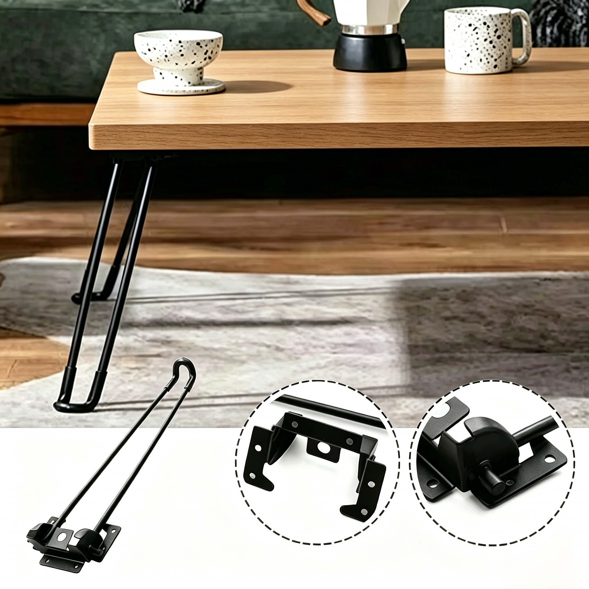 Custom Folding Detachable Metal Hairpin Table Leg Stamped Bracket For Furniture Manufacturer DIY Hardware Part