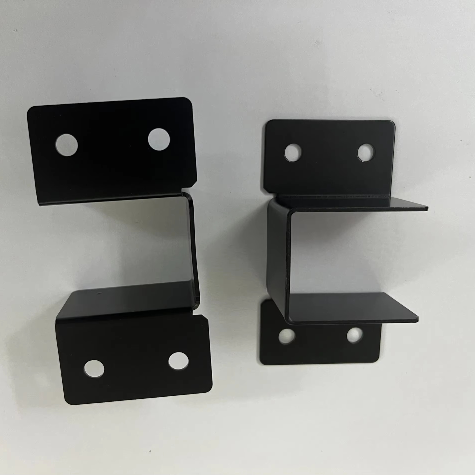 Heavy-Duty Black Bed Frame Bracket Adapter U-Shaped Headboard Hardware Stamped Bed Railing Accessories