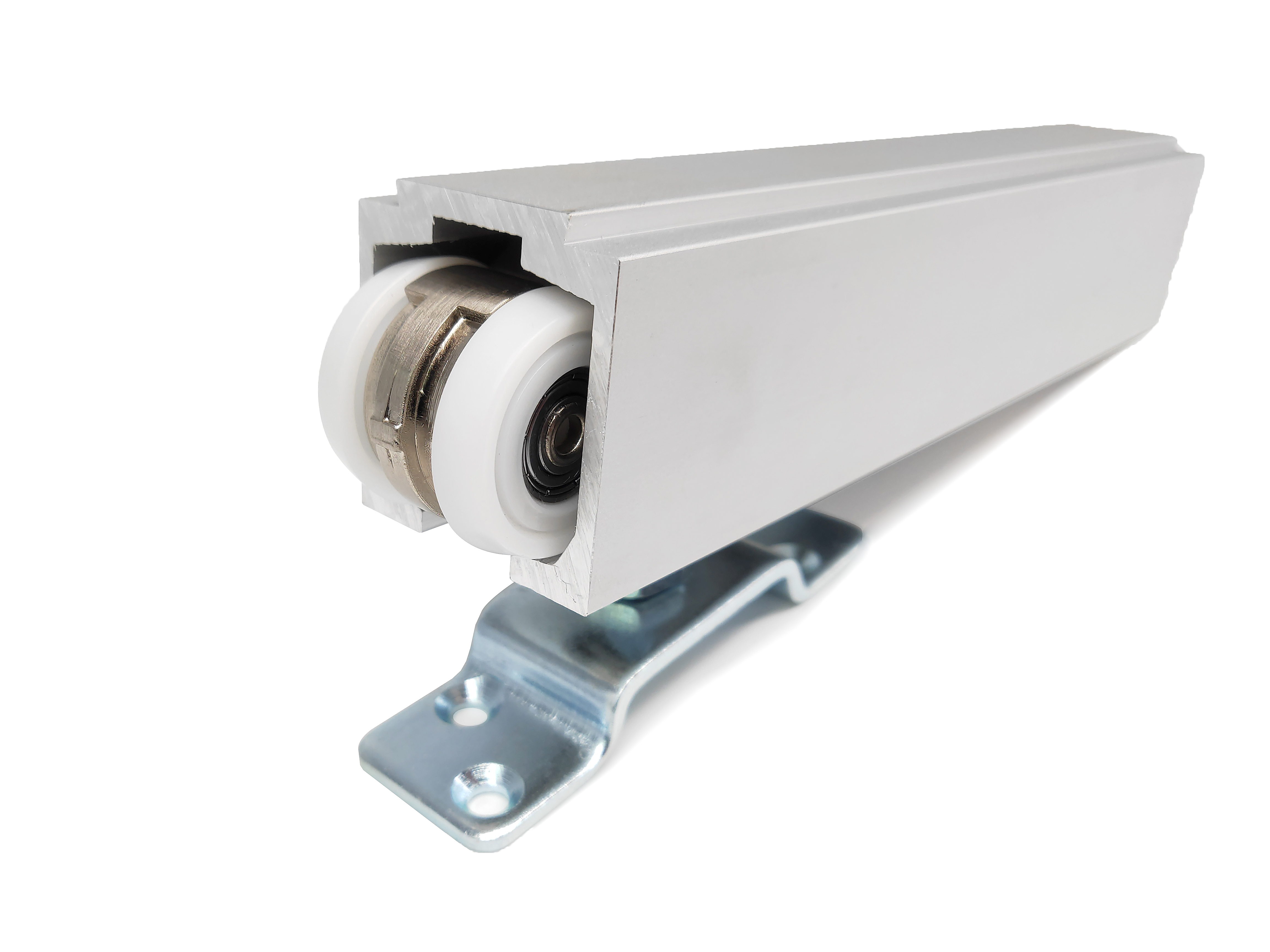 Modern Design Movable Wall Hardware With Nylon Roller Wheel And Aluminium Slide Track Top Hung Rollers For Sliding Wooden Panels