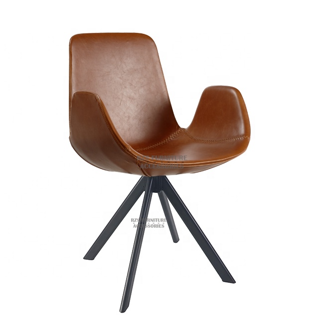 Durable Dining Chair Parts Disassembly Structure Iron Material Black Coating Heavy Duty Hardware Chair Legs with Swivel Plate