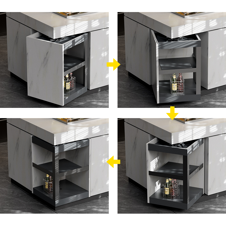 360 Degrees Corner Swivel Cabinet Device System 360&deg; Corner Rotating Bedroom Storage Display Cabinet Accessories System