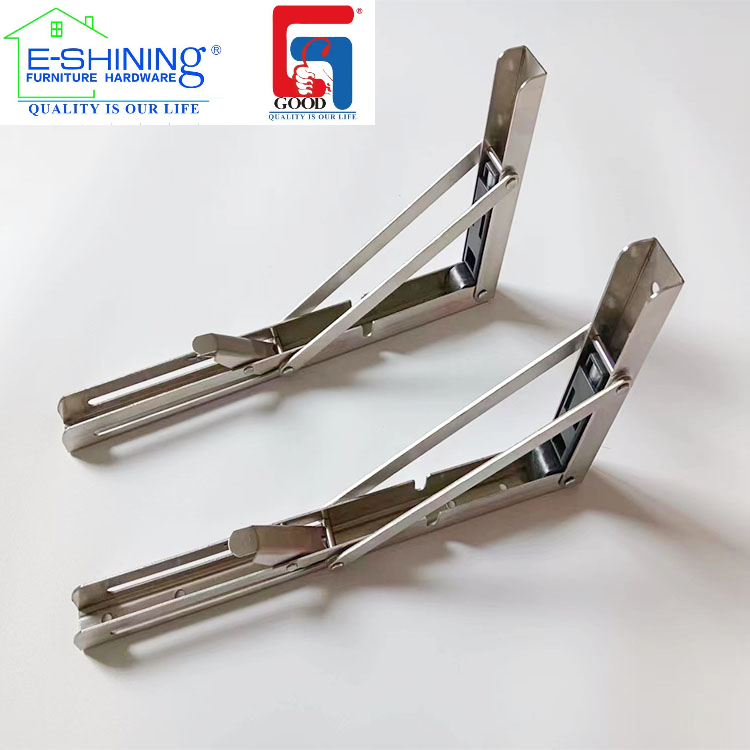 GOOD Furniture Hardware Stainless Steel Modern Triangle White Black Wall Mounting Adjustable Angle Folding Table Leg Brackets