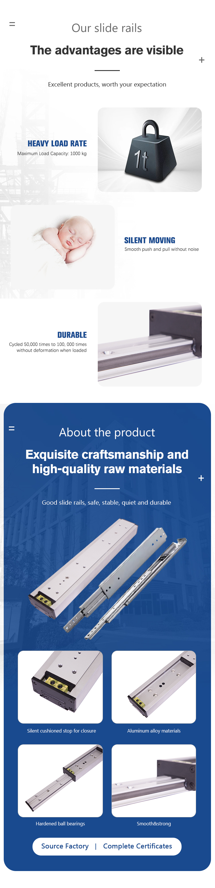 Aluminum Alloy Heavy Duty Slide Rail Showcase 5
