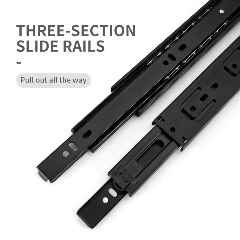 40mm 3-Fold Channel Sliding Rails for Cupboard Cabinet Door Fitting Hardware Telescopic Drawer Rails