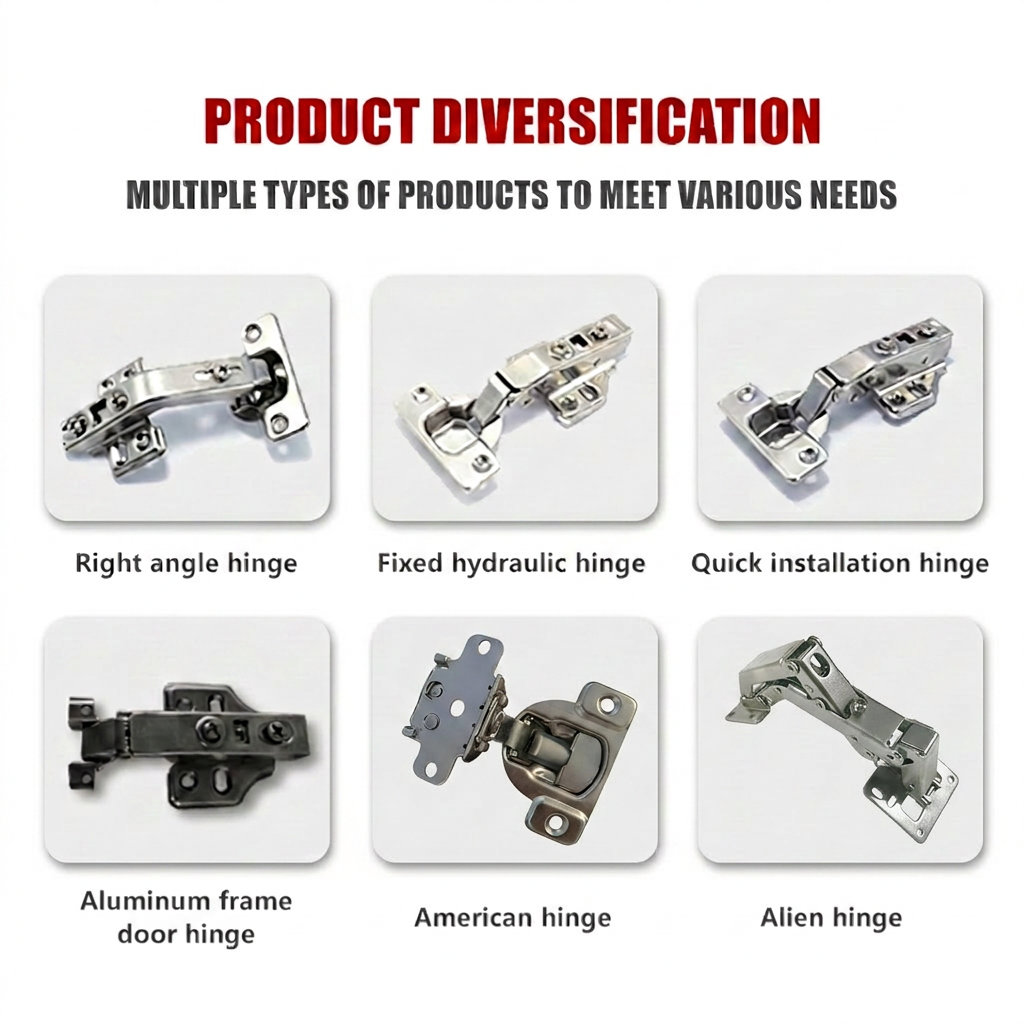 Adjustable Fast Assembly Design Bi-Fold Door Furniture Hinge Stainless Nickel Plating Steel 304 for Bathroom Hospital Hotel