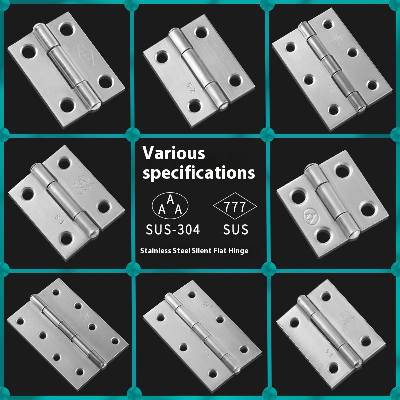 304 Stainless Steel Silent Bearing Hinge 3 Inch Flat Open Cabinet Door Hardware Accessories For Living Room Furniture Hinge