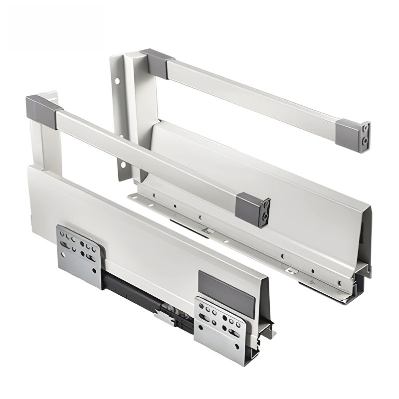 Furniture Kitchen Metal Box Cabinet Slim Box Drawer System Soft Close Undermount Drawer Slide