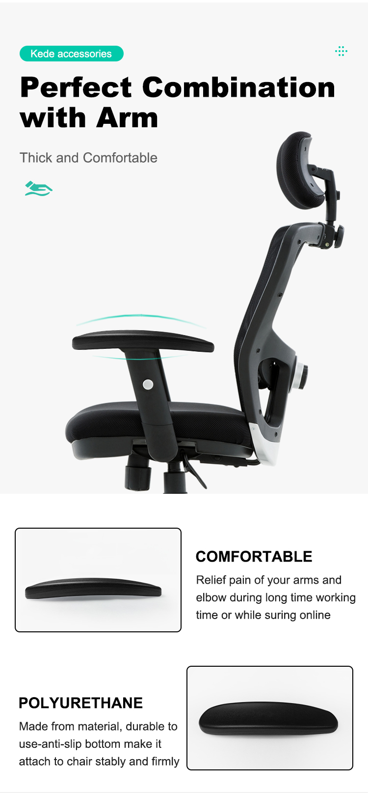 Office Chair Armrest Cushion Pad View 2