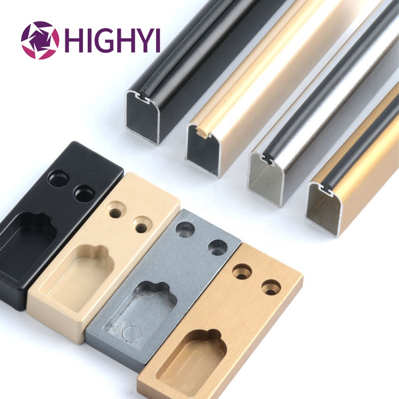 HIGHYI Cabinet Hanging Clothes Rod Furniture Hardware Accessories Aluminum Alloy Wardrobe Hanger Rod Flange Seat