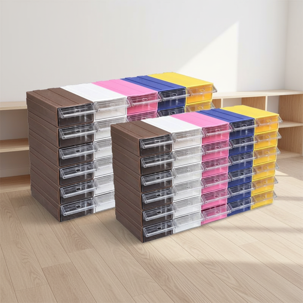 Clear Rectangle Plastic Modular Drawer Storage Box-Versatile Eco-Friendly Organizer For Bricks Hardware Screws &amp; Small Parts