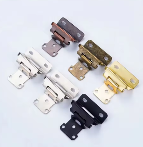 Contemporary Iron Multiple Joint Hinges Half Overlay Corner Hinges Black Durable Easy Installation Bedroom Furniture Kitchen