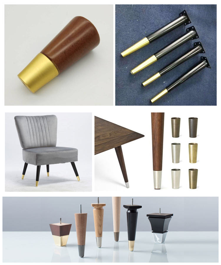 Tapered Brass Furniture Leg Tips End Ferrules for Wood Table Chair Legs Decorative Protector Hardware Accessories for Home Hotel