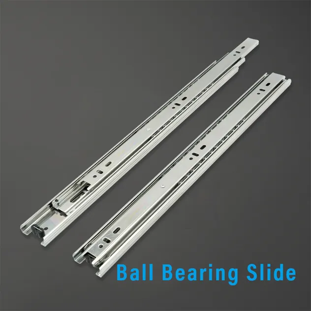 Furniture Hardware Kitchen Cabinet Telescopic Guide Rail Runner Three 3 Fold Full Extension Ball Bearing Drawer Slide