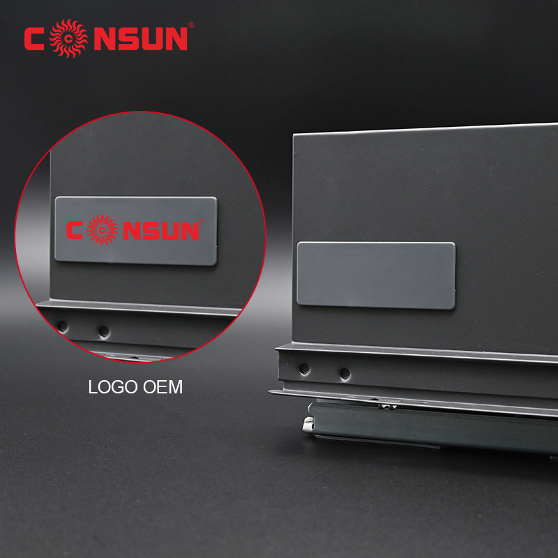 Consun Furniture Hardware Accessories Thin Type Full Extension Metal Drawer Box Soft Close Drawer Slide Slim Box Drawer System for Kitchen Cabinet