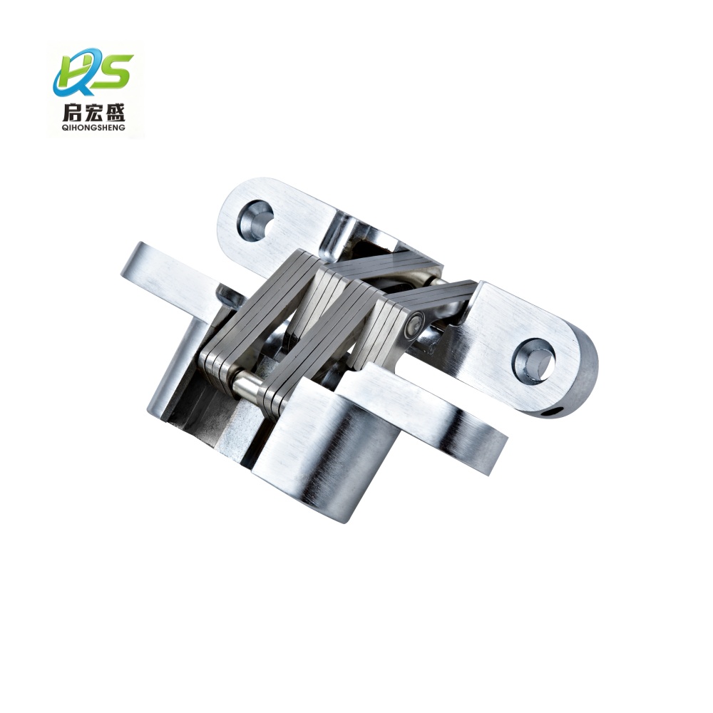 Black 180 Degree Zinc Alloy Invisible Furniture Door Hinges Adjustable Customized 60kg Soft Close Folding Cross Hidden Hinges