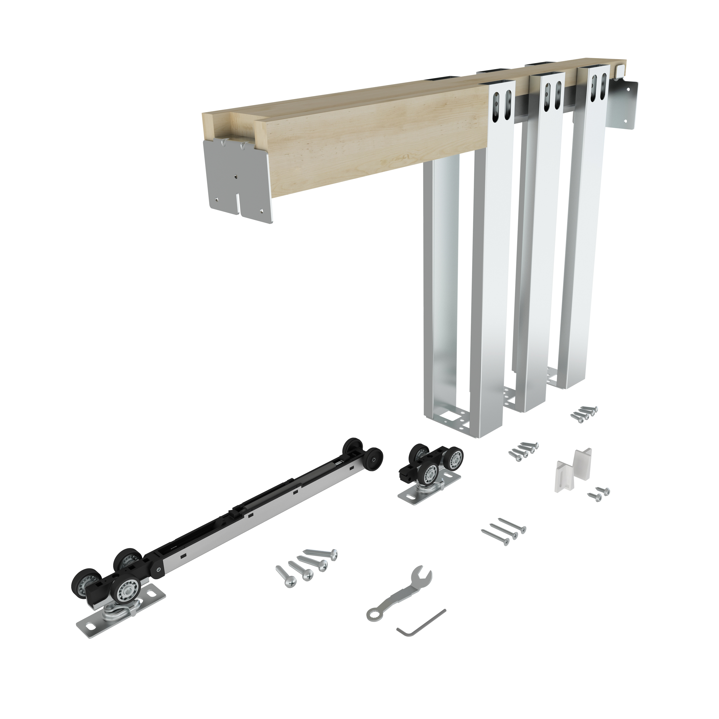 Interior Door Sliding Cavity Pocket Door Hardware Slide System For 80'' Door