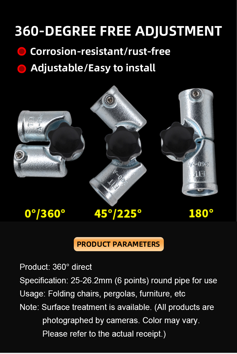 Folding Sofa Hinge Gear Furniture Hardware for Beach Chairs Support Legs Rust Collapsible Joint