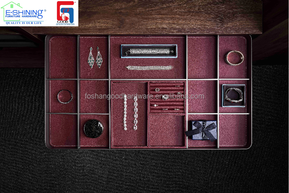 Wardrobe Accessories Hardware Jewelry Rack Soft Close Decorative Pull Out Organizer Storage Drawer Leather Basket
