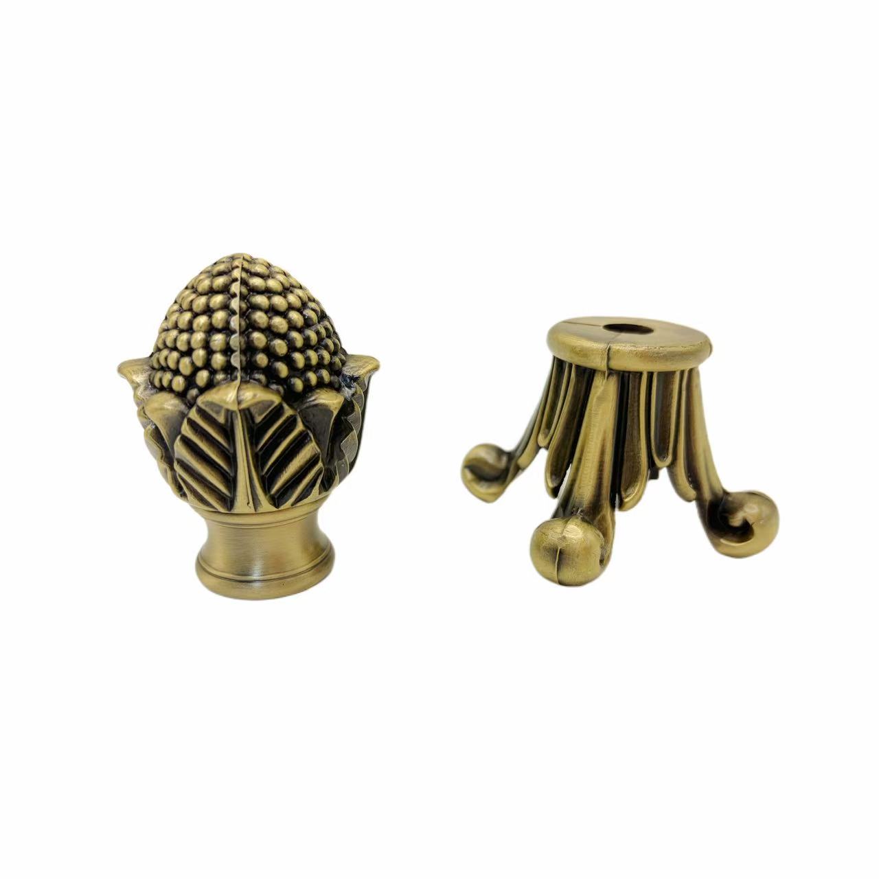 HEYUE Vintage Brass Floral Design Durable Decorative Bed Cap &amp; Frame Hardware with Easy Installation Model HY1228-29 From CN