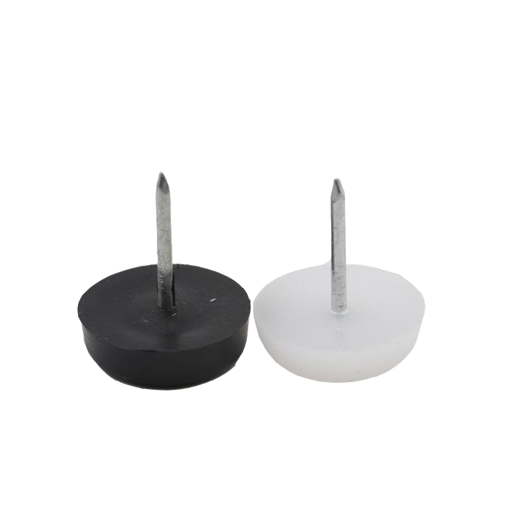 High Quality White Plastic Nylon Glides 12mm Small Nail Chair Feet for Home Office Modern Design Furniture Accessories