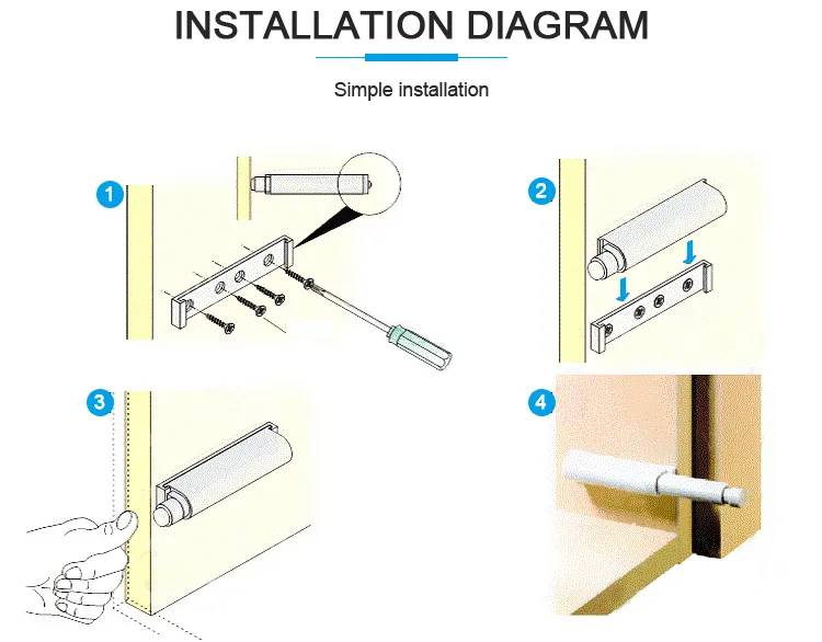 Black Plastic Furniture Hardware Accessories Fitting Cabinet Push Open Latch Lock Stopper Systems Push to Open