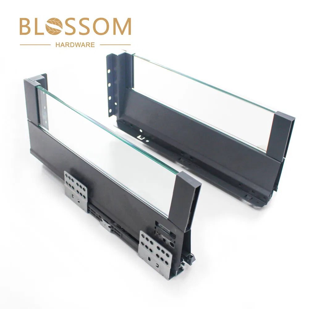 Furniture Fitting Kitchen Cupboard Glass Drawer Box Metal Box Soft Close Drawer System
