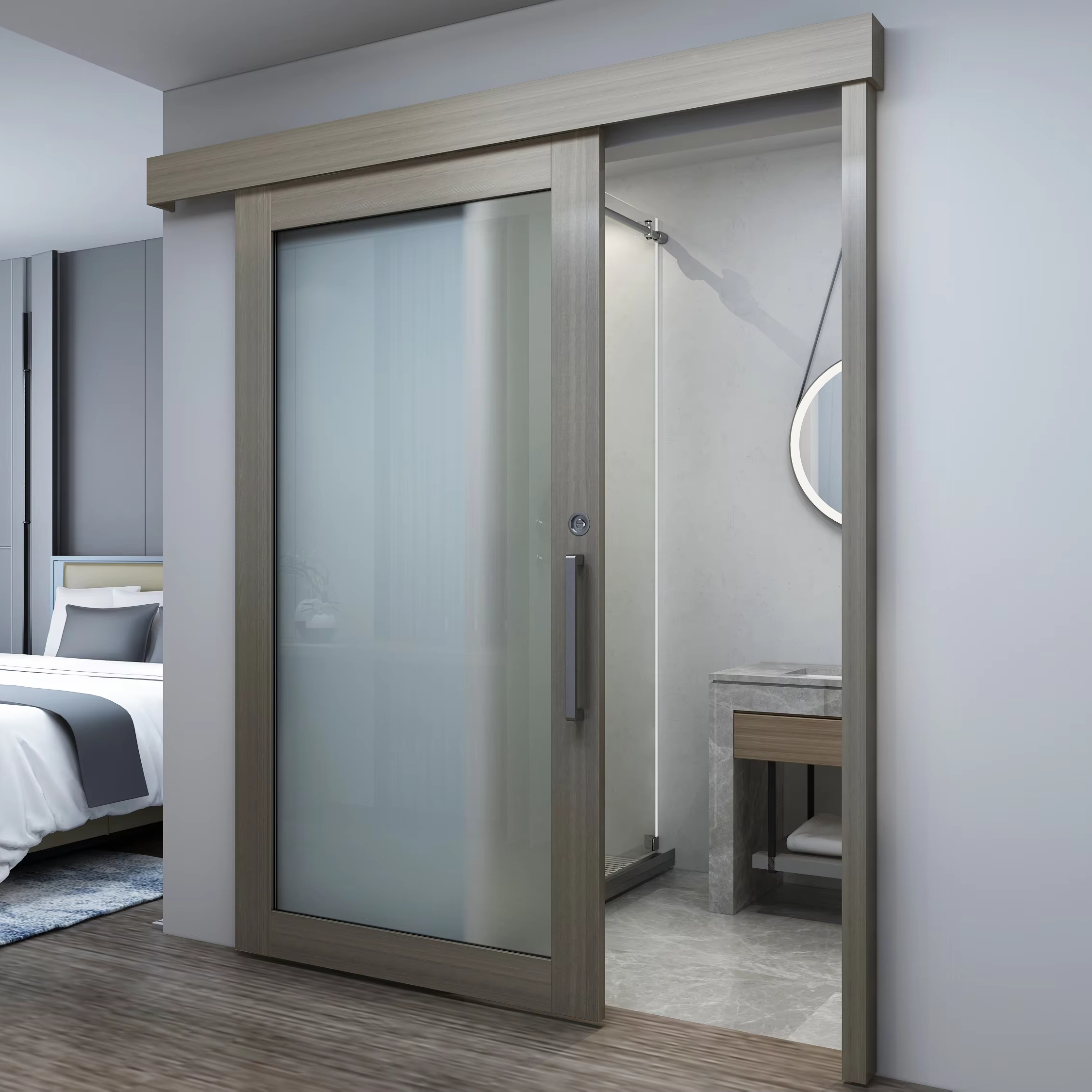 Aluminum Track Interior Sliding Doors System Wood Doors Hardware Accessories