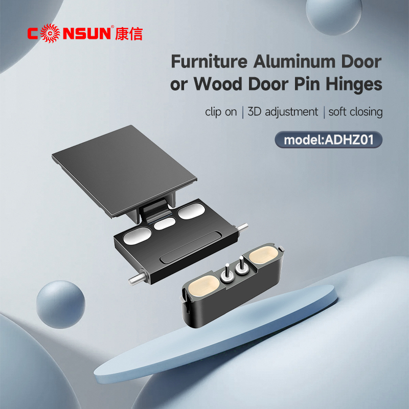 Aluminum Door or Wood Door Pin Hinges Furniture Hardware Kitchen Cabin Concealed Hydraulic air Hinge Cabinet Furniture Hinges