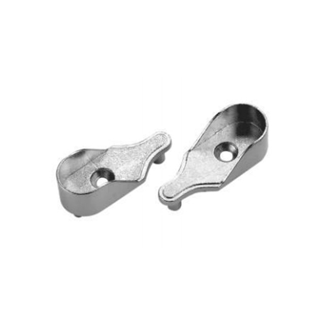 Zinc Alloy Nickel-Plated Oval Wardrobe Tube Rail Support Closet Rod Bracket