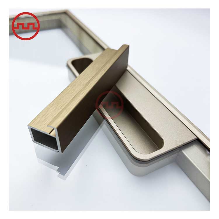 Custom Big Frame Aluminum Modern Furniture Wardrobe Door Profiles for Living Room Hotel Kitchen Cabinets Glass-Wardrobe Hardware