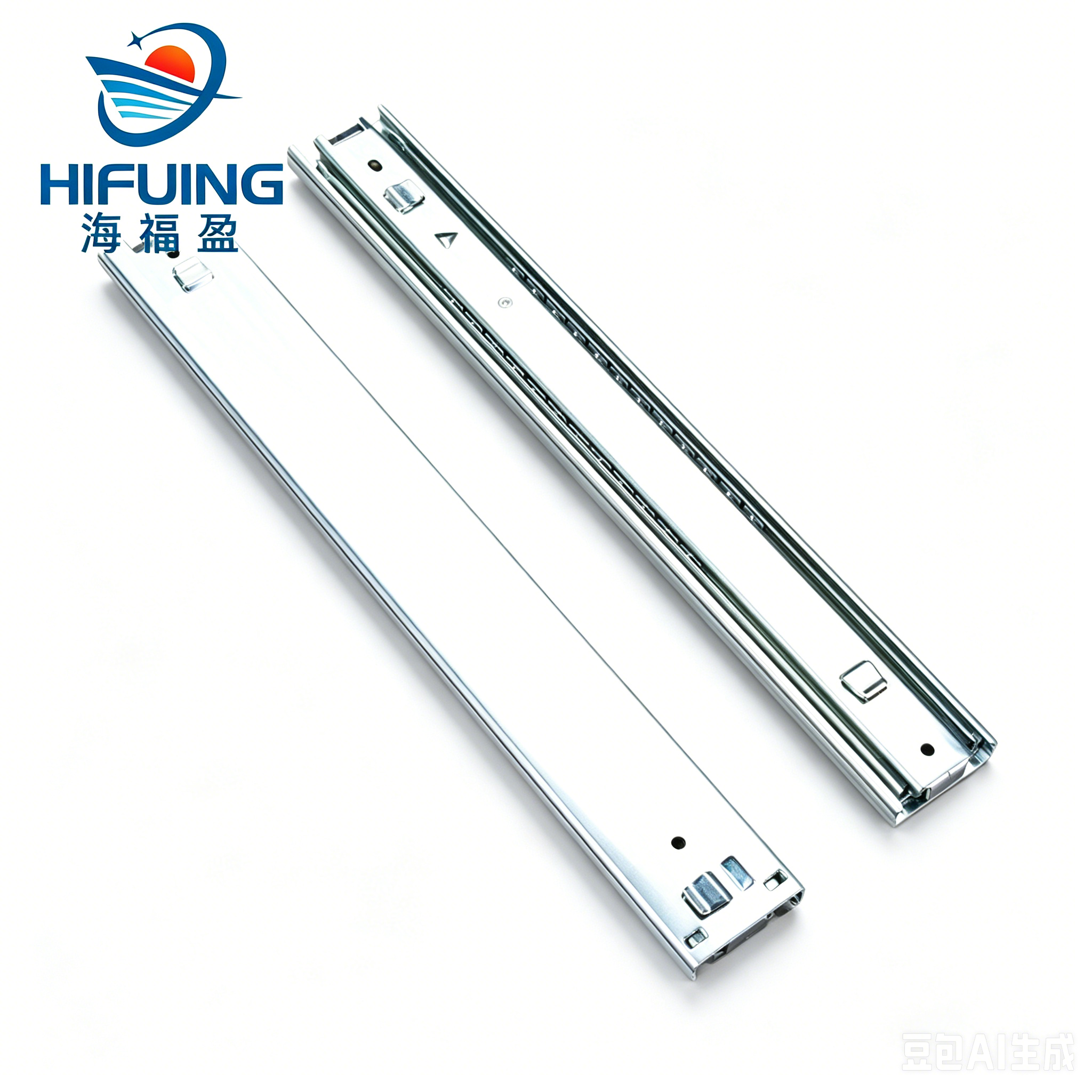 Steel Cabinet 45mm 100lbs Heavy Duty Full Extension Ball Bearing Drawer Slide With Bayonet For Office/Hotel Apartment