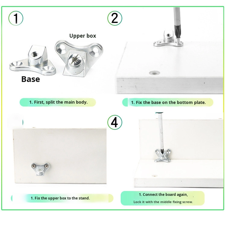 Modern Red Ancient Zinc Alloy No-Drill Butterfly Angle Bracket Supports Three-in-One Wood Board Partition Fastener for Furniture